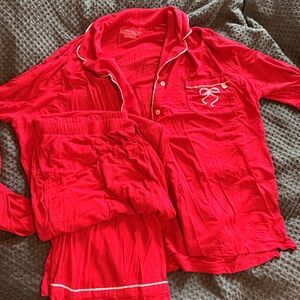 VS Red Pajama Set with White Trim
